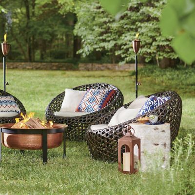 Faux Bois Garden Stool, Paper Birch | Grandin Road