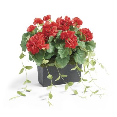 Red Geranium Urn Filler, Artificial Flowers for Outdoors, Faux Geranium  Plants, Urn Filler for Spring, Flowers for Front Porch Pots 
