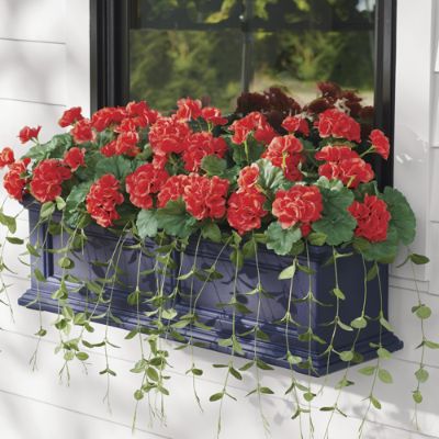 Red Geranium Urn Filler, Artificial Flowers for Outdoors, Faux