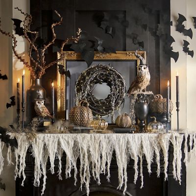 Halloween mantel outlet skirt