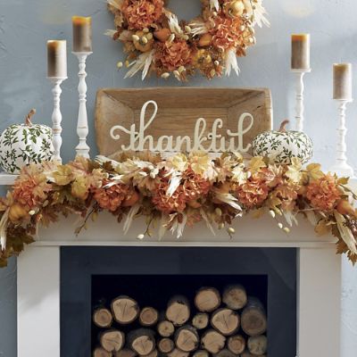 Golden Fall Mantel Swag Grandin Road