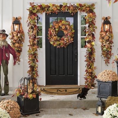 Harvest Pumpkin Door Swag | Grandin Road