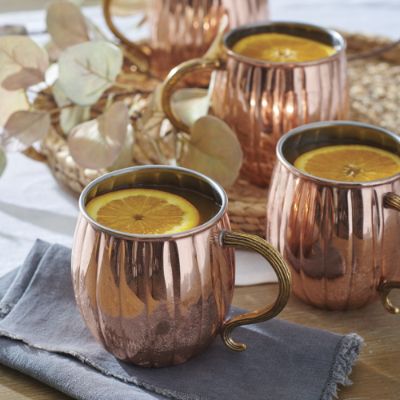 Pumpkin Moscow Mule Mug, Set of Four | Grandin Road