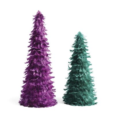 Decorative Feather Tree Set of 2