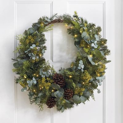 Home Sweet Home Cordless Horseshoe Wreath | Grandin Road