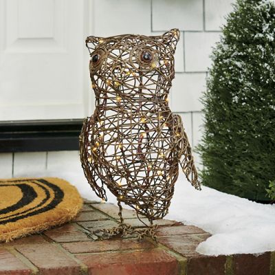 新品 未使用 owl outdoor ブラックデザイン ツリー&砧板 セット Pre-lit Wicker Owl | Grandin Road
