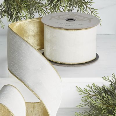 4 Lush Winter White Velvet Ribbon