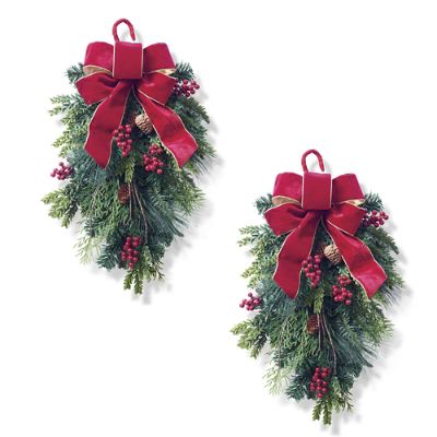 Christmas Cheer Chairback Swag, Set of Two