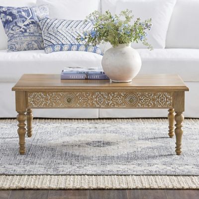 Thea Carved Coffee Table Grandin Road