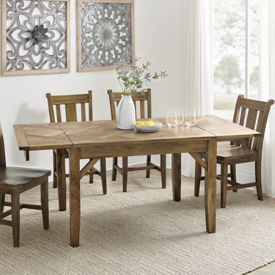 ACTUS　OWN-S-DINING 　TABLE Retro Style 7-Piece Dining Table Set with Extendable Table