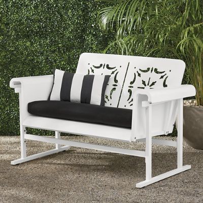 White discount patio glider