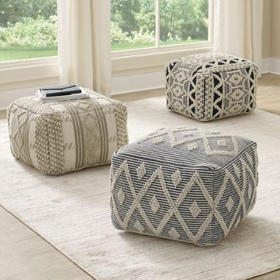 Grand pouf coffre & bar rectangulaire LONGRUN