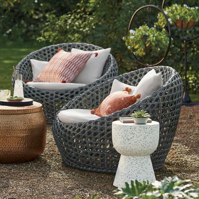 Mason Wicker Cocoon Chair Set of Two Grandin Road