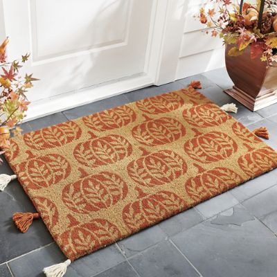 Peyton Pumpkin Coir Door Mat Grandin Road
