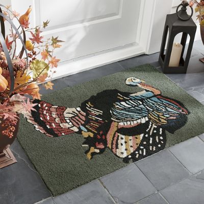 Trevor Turkey Hooked Door Mat | Grandin Road