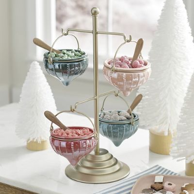 Vintage Ornament Snack Bowl Stand Grandin Road