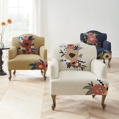 Embroidered accent chair new arrivals