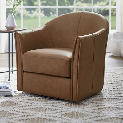 Leather best sale chairs swivel