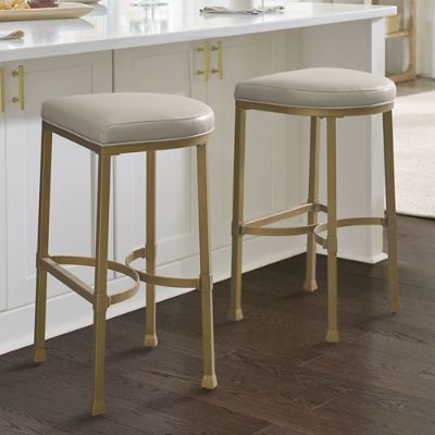 Padded Seat Backless Upholstered Bar Stool 