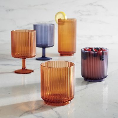 Riviera Striped Acrylic Drinkware, Set of Six