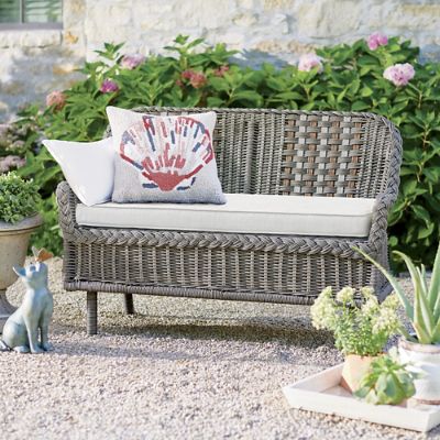 Garden wicker 2024 bench