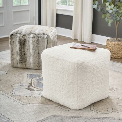 Fur store pouf stool