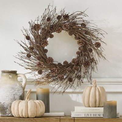 Day #10- Twig and Pinecone Wreath- 12 Days of Door Decor