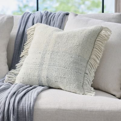 Inese Woven Wool Fringe Pillow Grandin Road