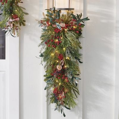 Homestead Christmas Cordless Door Swag | Grandin Road