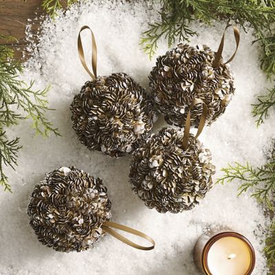 Image of Rustic Pinecone Sphere Ornaments