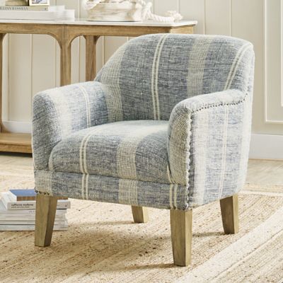 Stripe club best sale chair with ottoman