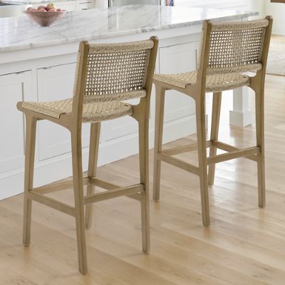 Low back discount rattan counter stool