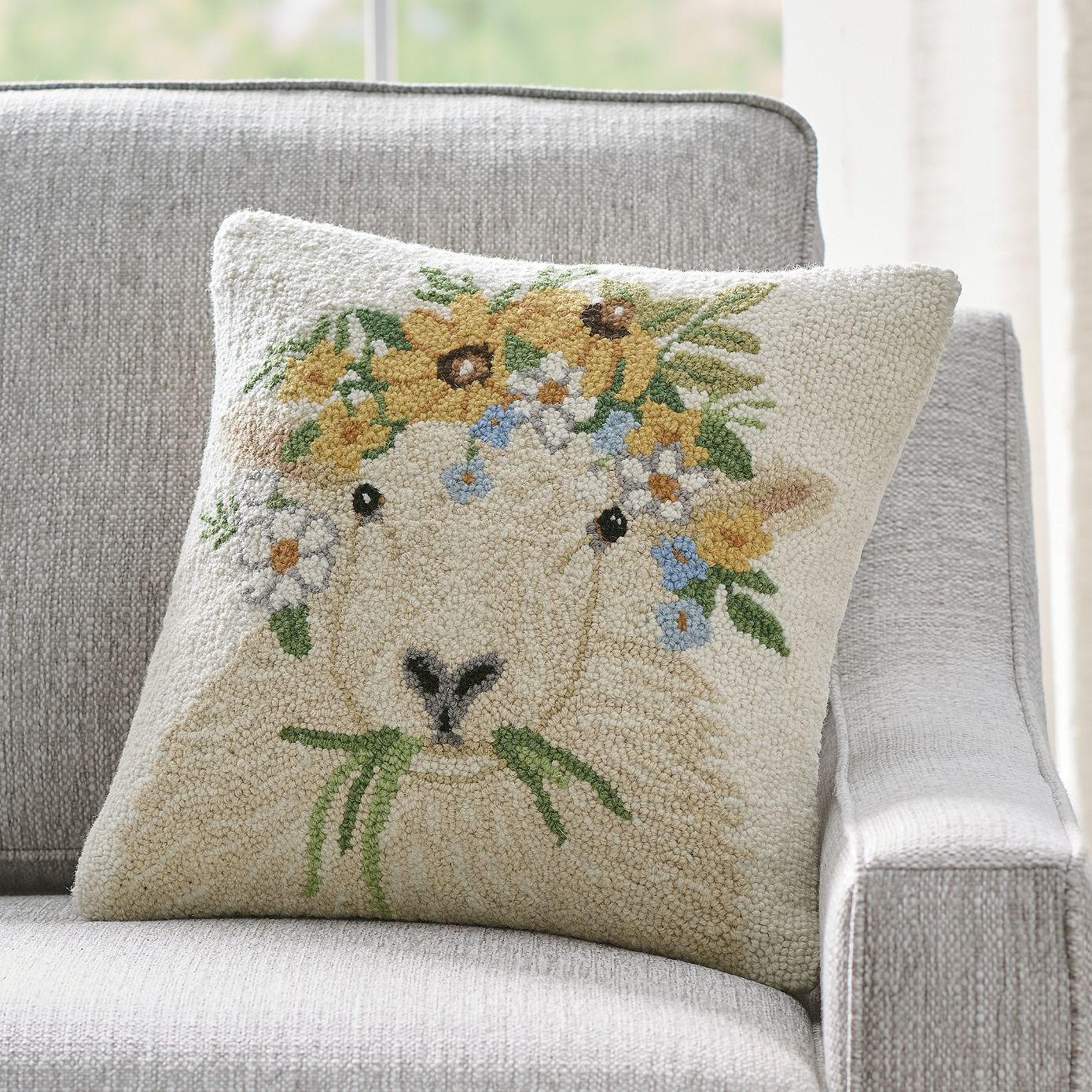 Flower Market Sheep Pillow