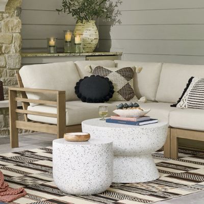 Gilly Woven Outdoor Pillow Brown | Grandin Road