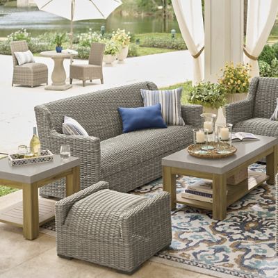 Monterrey Cement Outdoor Side Table | Grandin Road