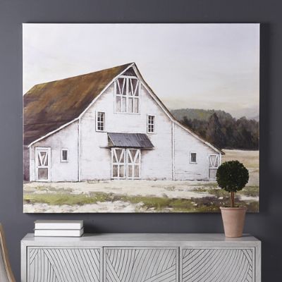 White Barn Canvas Wall Art 