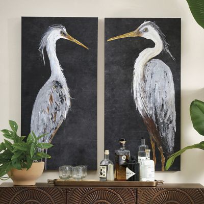 Thoughtful Heron Canvas Wall Art Grandin Road