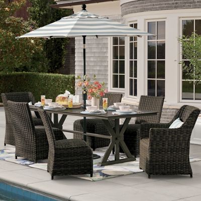 モンドリアン Montville Wicker Outdoor Dining Side Chairs, Set of Two | Grandin Road