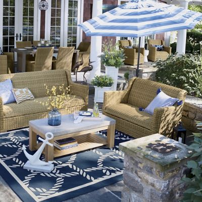 Montville Wicker Outdoor Loveseat | Grandin Road