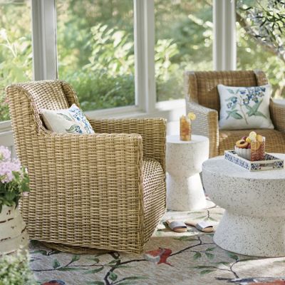 Montville Wicker Swivel Glider Outdoor Chair | Grandin Road