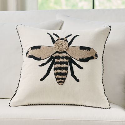 Bella Embroidered Bee Pillow | Grandin Road