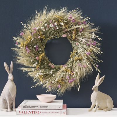 Dried Wildflower Wheat Wreath | Grandin Road