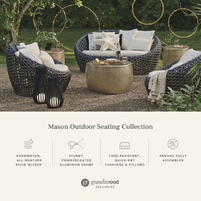Mason Wicker Outdoor Loveseat | Grandin Road