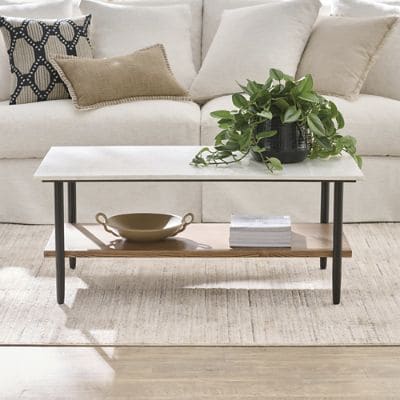 Teagan Marble Rectangular Coffee Table, 44