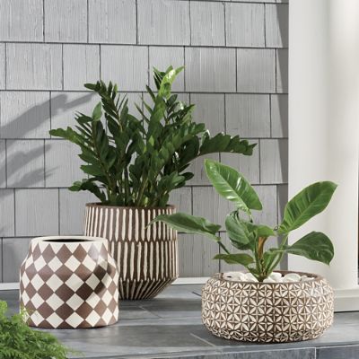 Nia Harlequin Planter - Stylish Black & White Design
