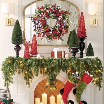 Red Mercury Glass Trees, Set of 3 | Grandin Road