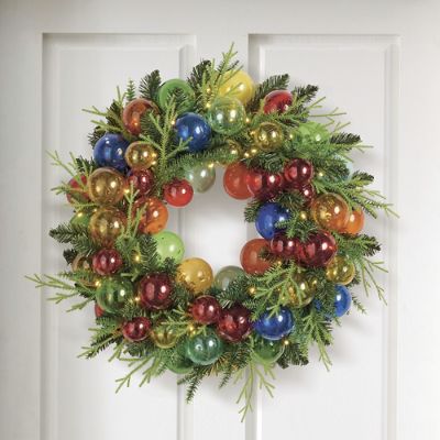 City Lights Christmas Wreath | Grandin Road
