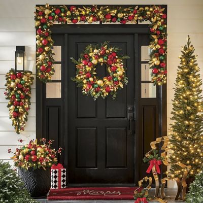 Happy Holidays Cordless Door Swag | Grandin Road