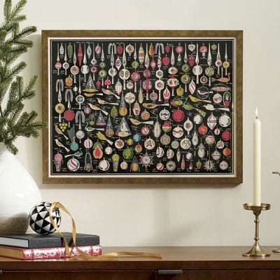 飾り　アンティーク　アート Framed Vintage Ornament Wall Art | Grandin Road
