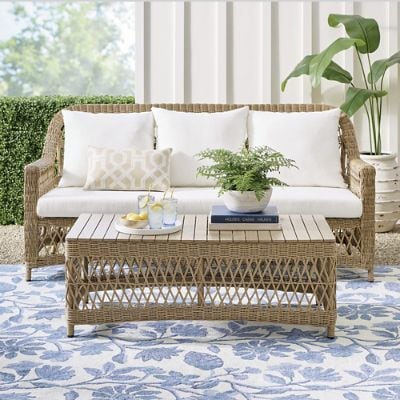 Palmetto Wicker Outdoor Coffee Table | Grandin Road